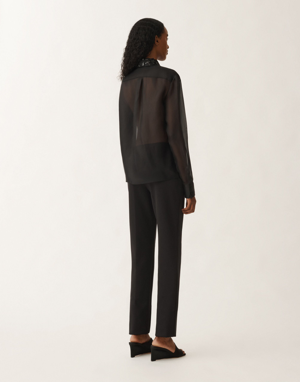Tシャツ・カットソー FABIANA FILIPPI Long organza shirt with sequin embroidery Fabiana Filippi Long Organza Shirt with Sequin Embroidery in