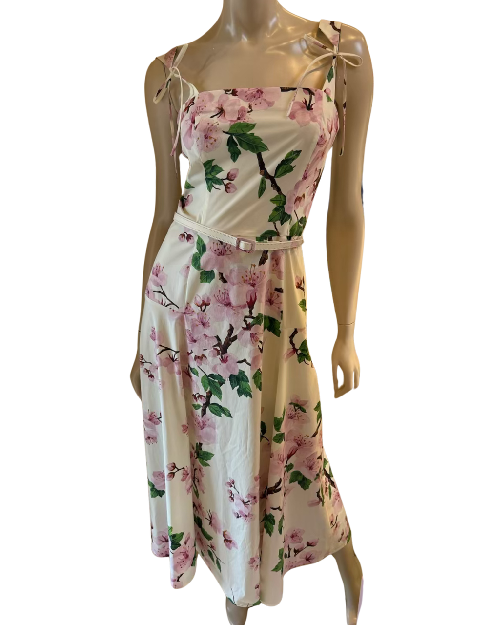 strapless open back dress Lilienne Cotton Poplin Maxi Dress Red Stripe