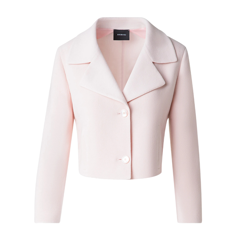 Akris Alise Single-Breasted Jacket in Powder Pink, Size 10