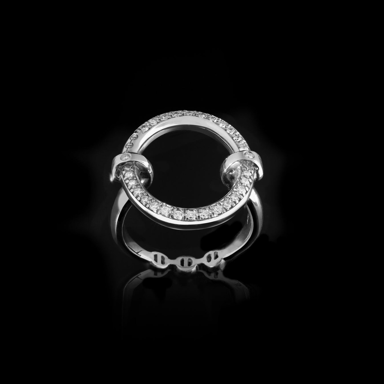 Hoorsenbuhs Sterling Silver Ovaal with Diamonds Ring