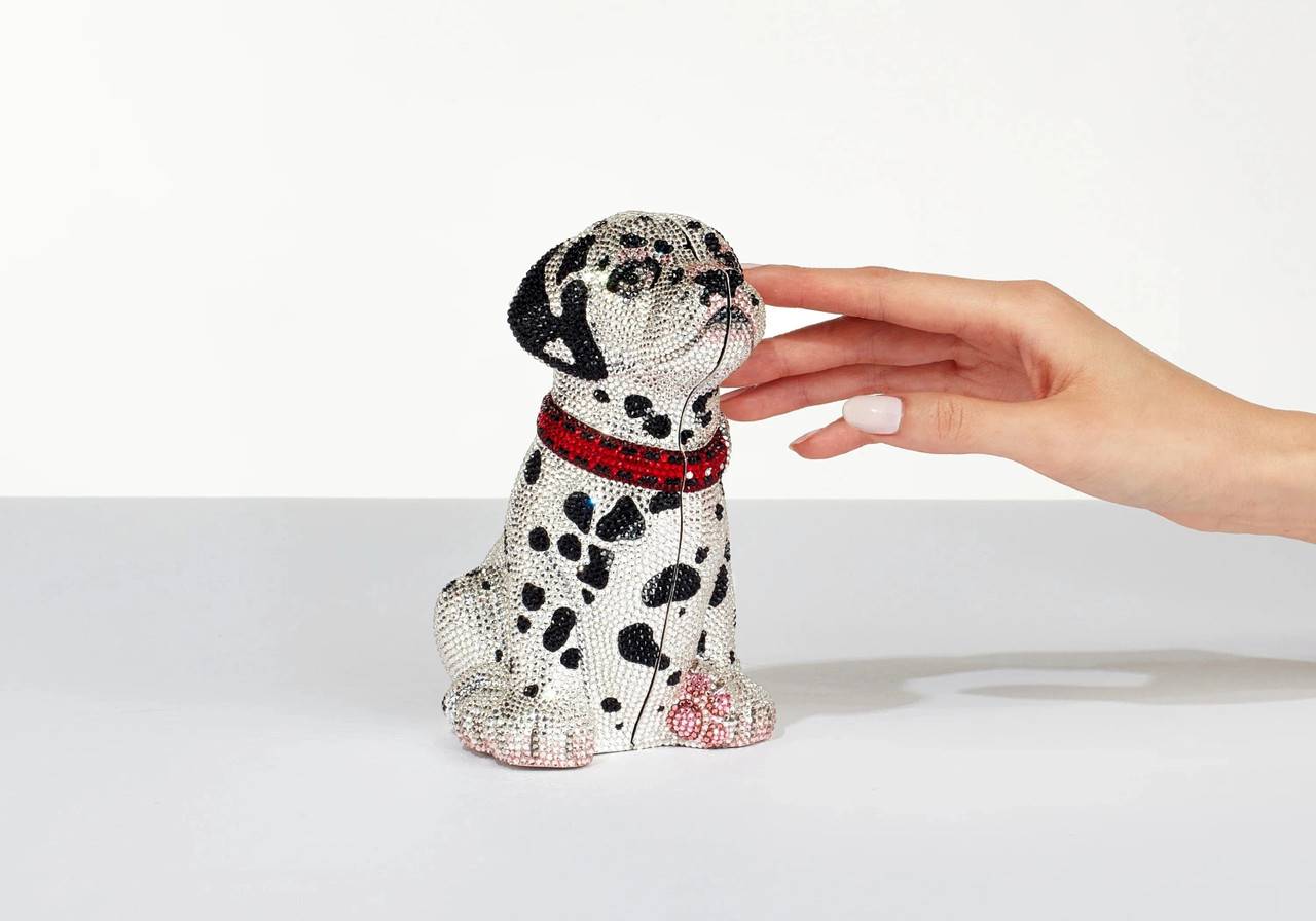 Judith Leiber Couture Puppy Lucky Crystal Dog Minaudiere Clutch