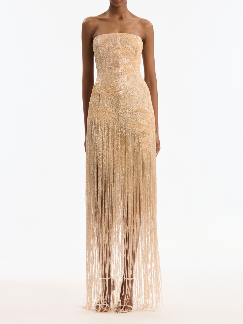 gold oscar de la renta dress Oscar de la Renta main image 1