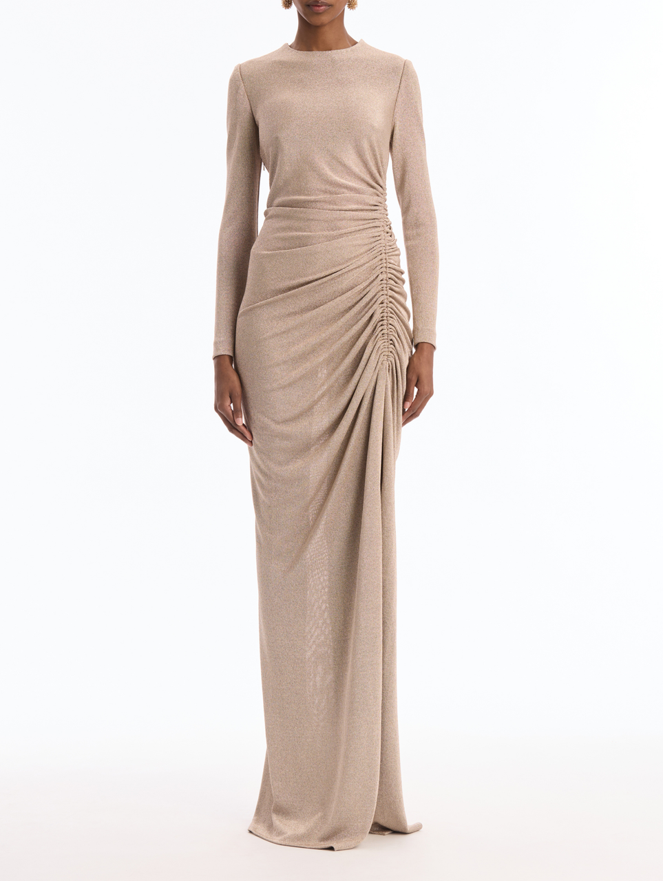 oscar de la renta long sleeve dress Oscar de La Renta Long-sleeve Maxi Dress