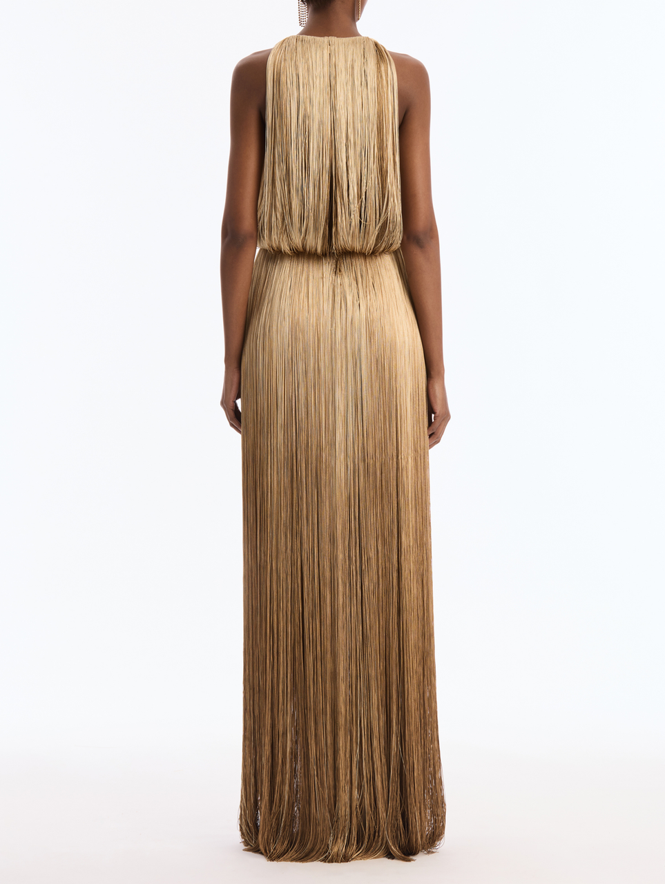 green emerald velvet dress Golden Allure Fringe Dress – SLAYEDBYTEN main image 1