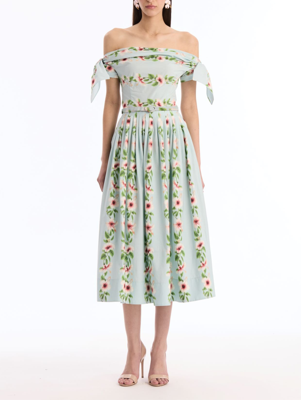 oscar de la renta off shoulder dress Off Shoulder Foxglove Drape Dress