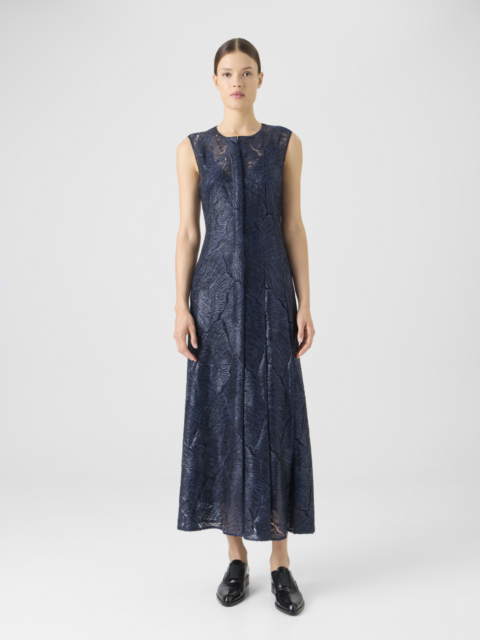tired midi dress Black Printed Linen Blend – Hilary Radley Midi Dress Elegant Printed Long Dress SS26_FLOW-1 Colour:Olive green 1