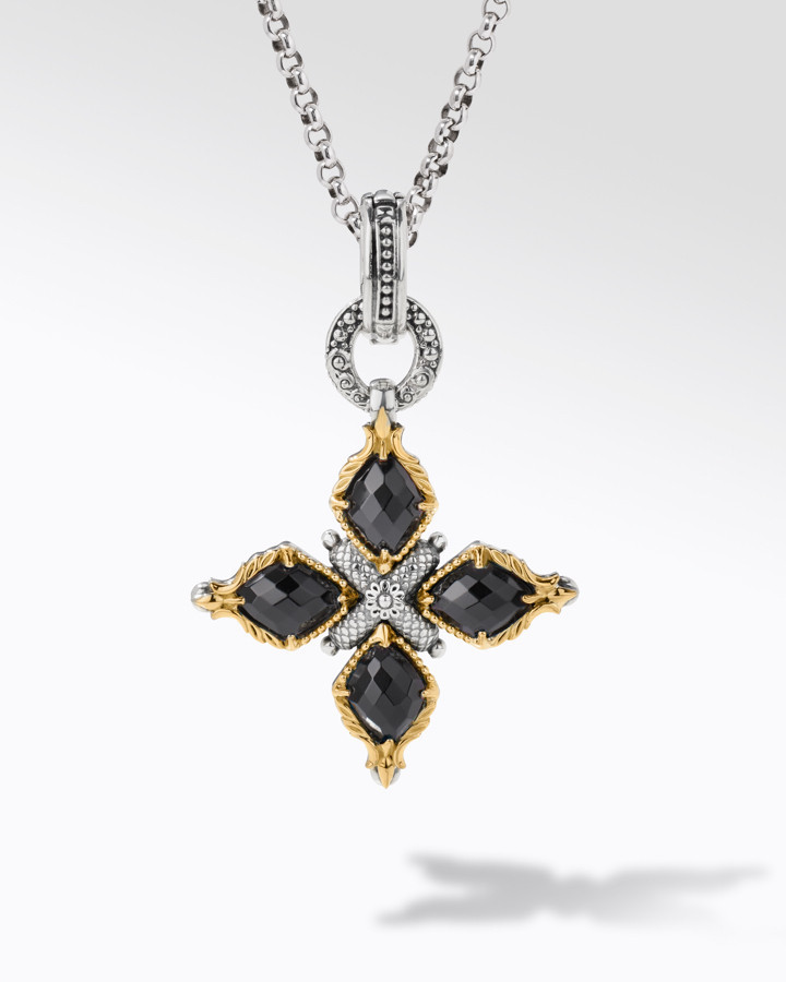Konstantino Sterling Silver & 18K Gold Aurora Cross Pendant with