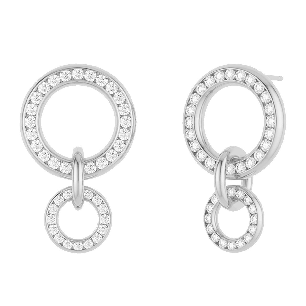 Spinelli Kilcollin 18K White Gold Canis 3 Link Diamond Earrings