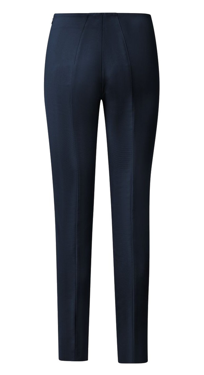 Akris Melissa Slim Leg Cotton Stretch Pants in Navy