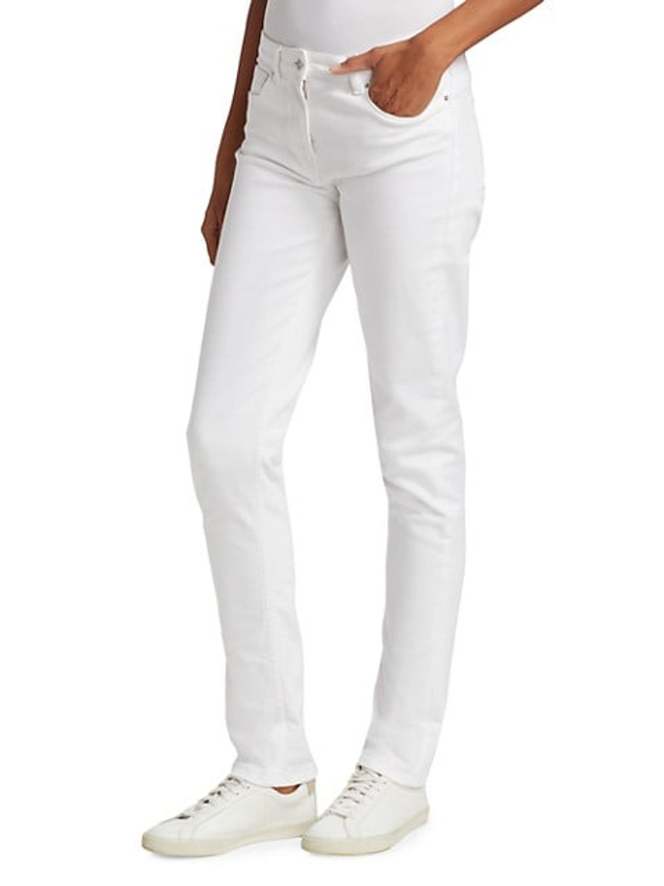 パンツ FABIANA FILIPPI Woman Pants White PAD274F284D661 21 Fabiana Filippi Slim Cut Beaded Cuff Jeans in White