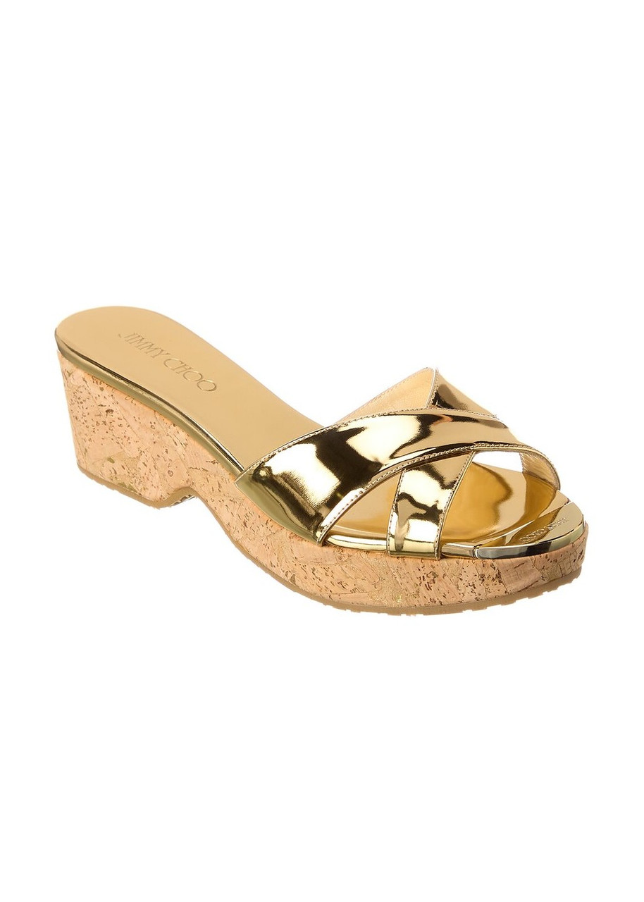 Jimmy choo gold outlet wedges