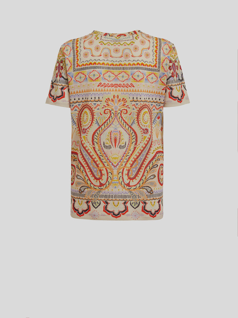 Tシャツ・カットソー ETRO COTTON T-SHIRT WITH PLACED PRINT Etro Oversize Shirt with Placed Print in White