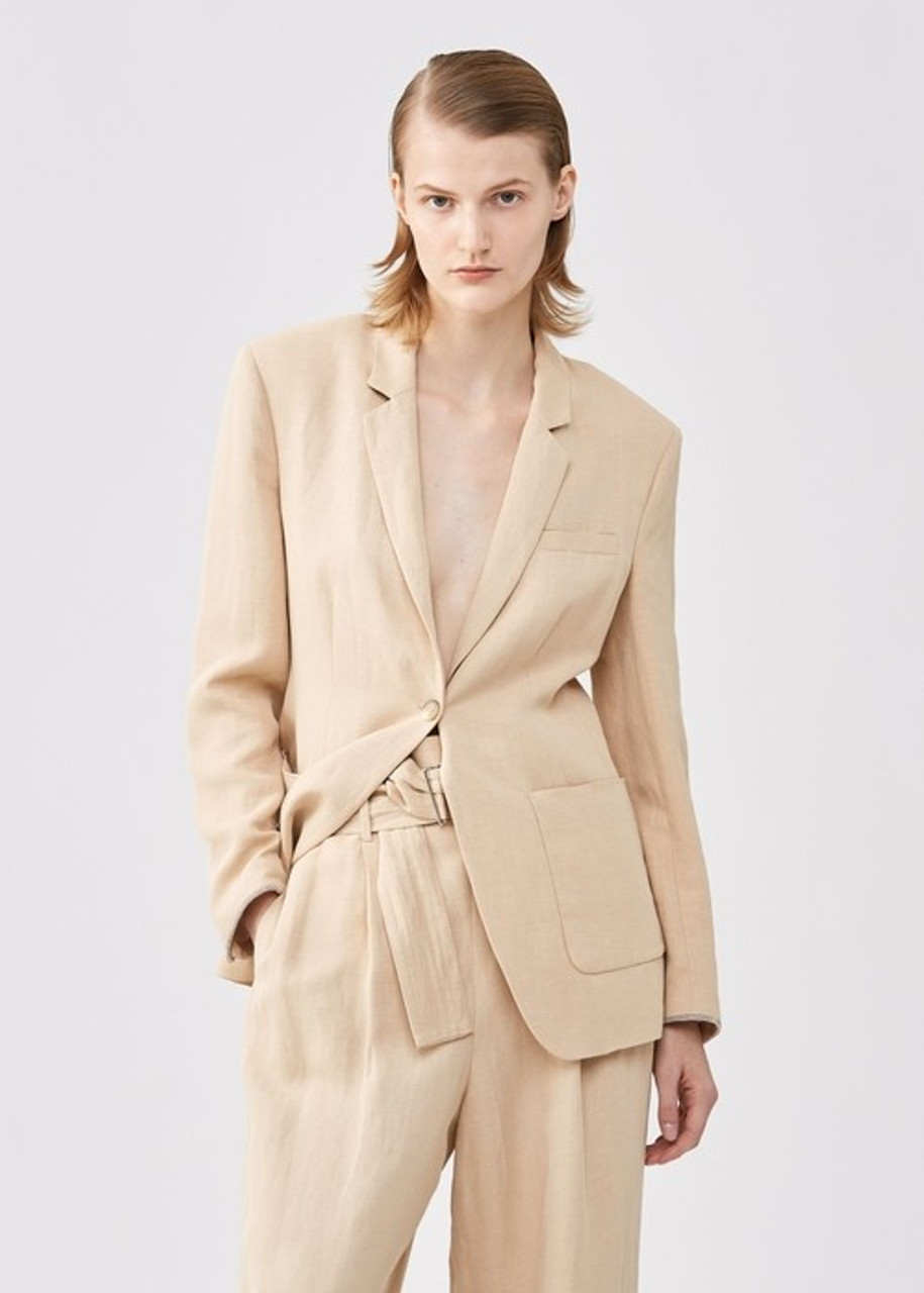 Fabiana Filippi Viscose and Linen Blazer in Desert