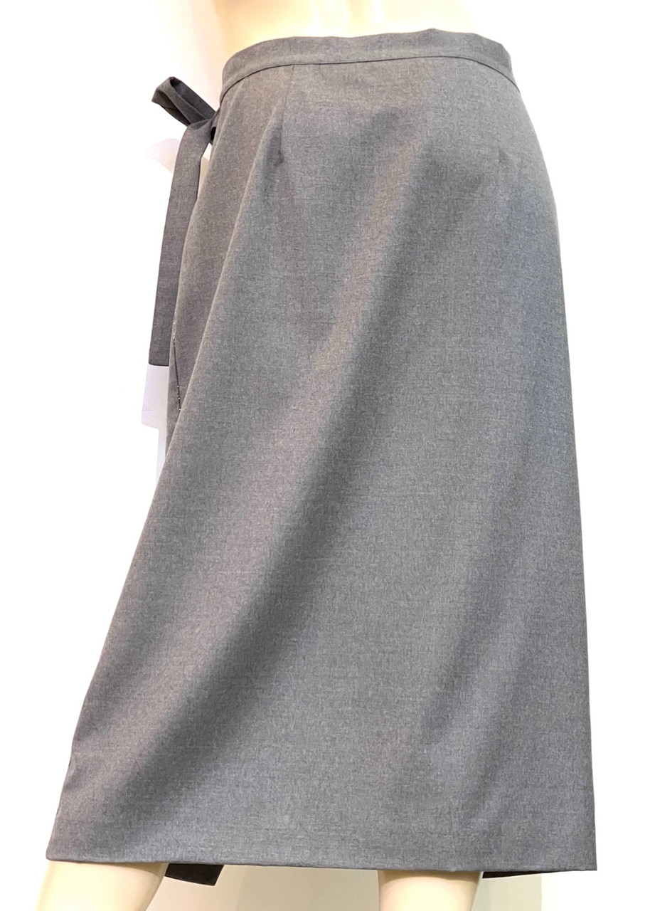 Fabiana Filippi Wool Wrap Skirt in Rock Grey Fabiana Filippi Wool Wrap Skirt in Rock Grey