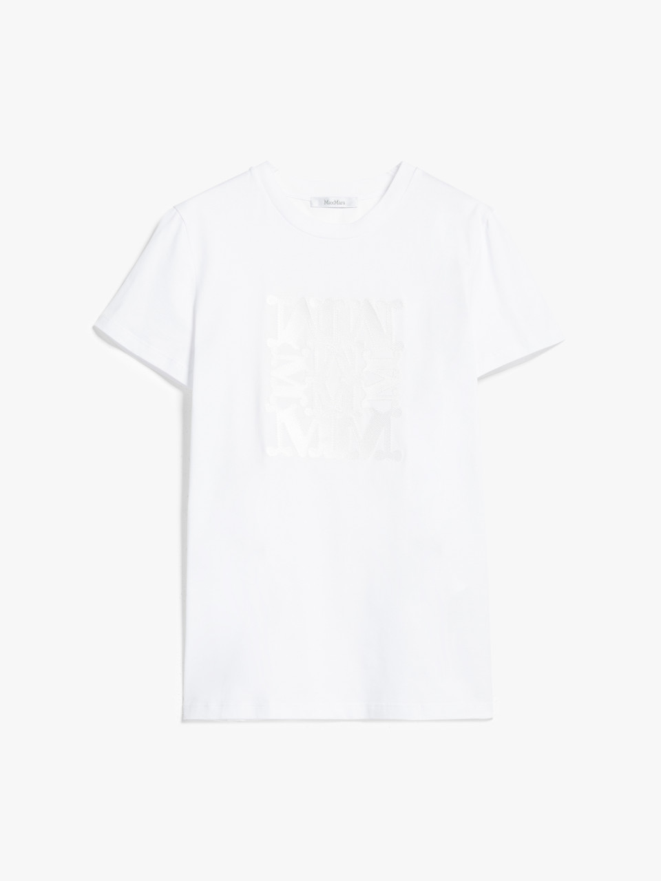 Max Mara Park Cotton Jersey Monogram T-Shirt in White