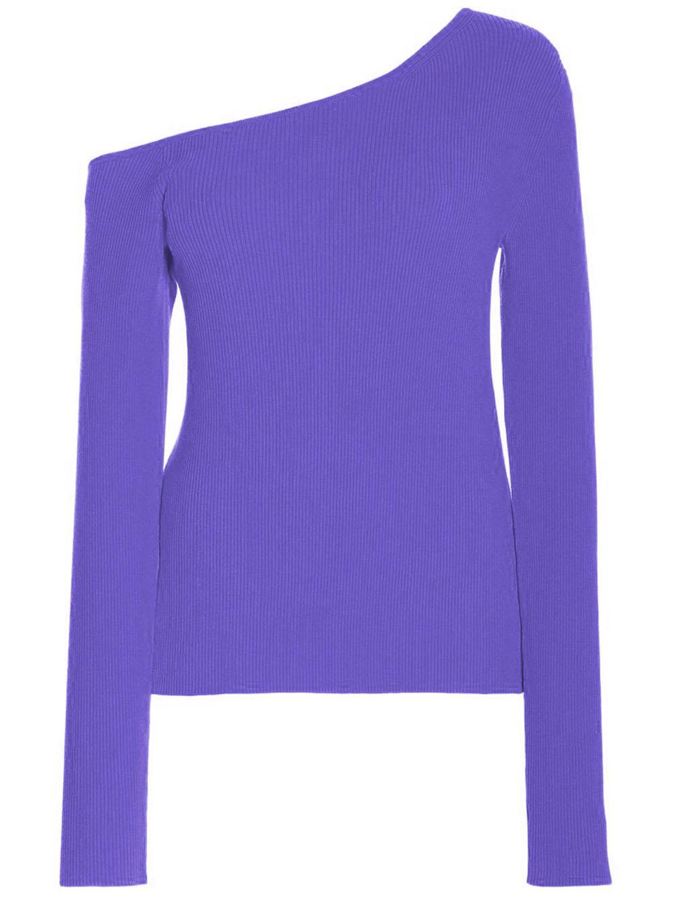 Lapointe Matte Viscose One Shoulder Long Sleeve Sweater in Lilac