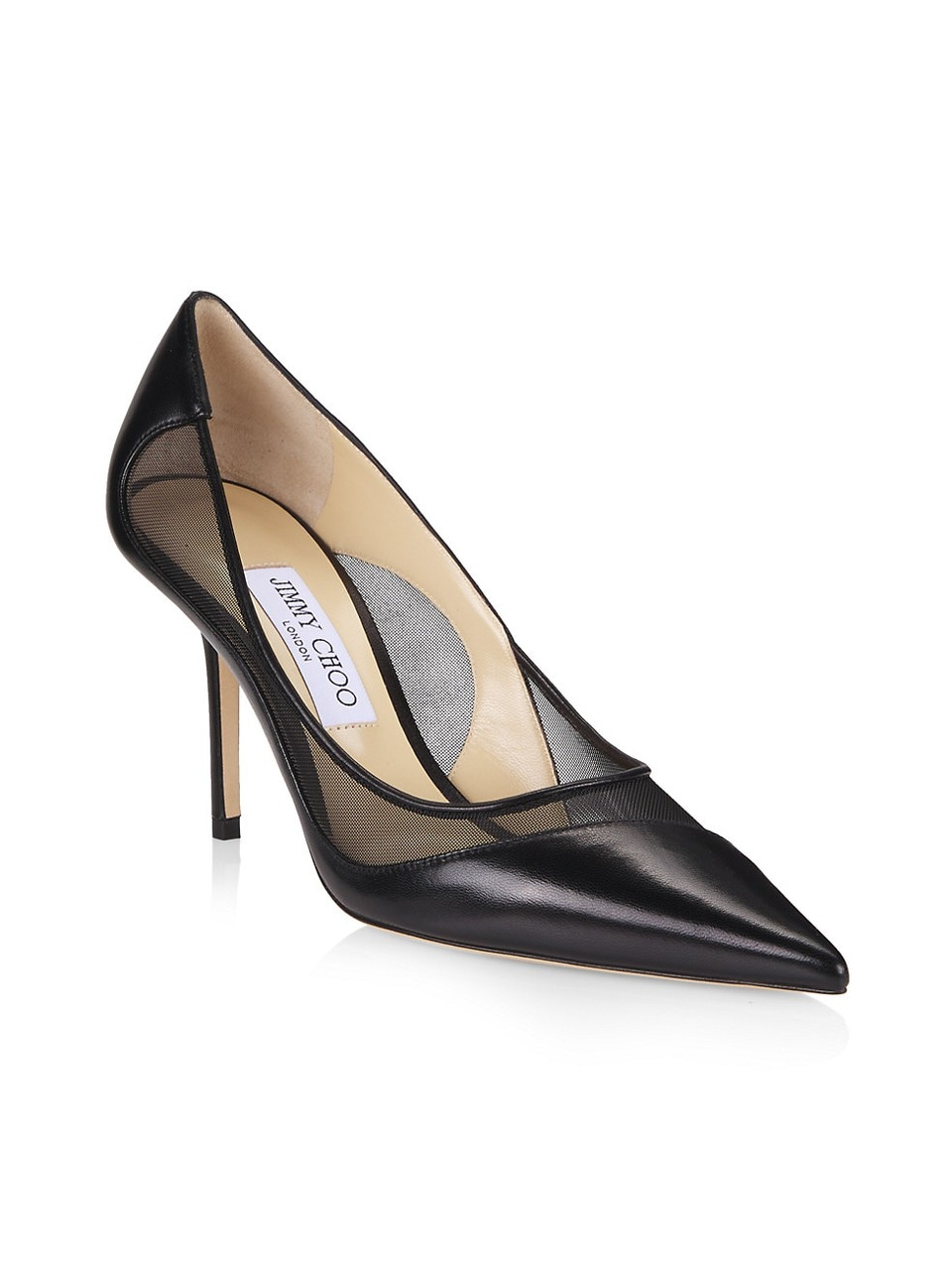 Jimmy Choo Love 85 Leather and Mesh Pumps in Black, Size 41