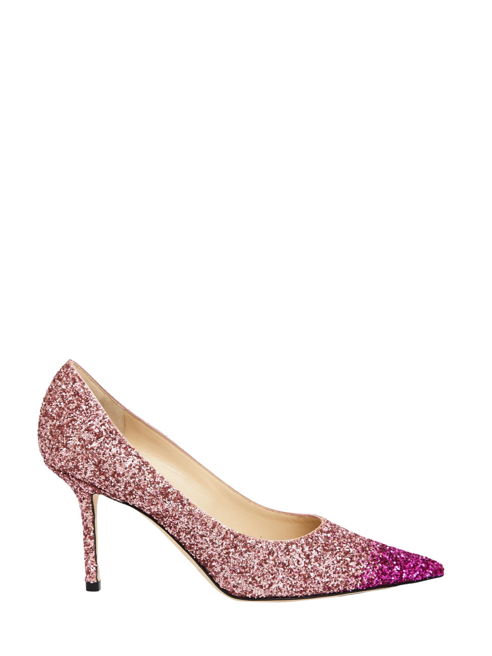 Jimmy Choo Love 85 Horizon Glitter Pumps in Fuchsia/Candy Pink