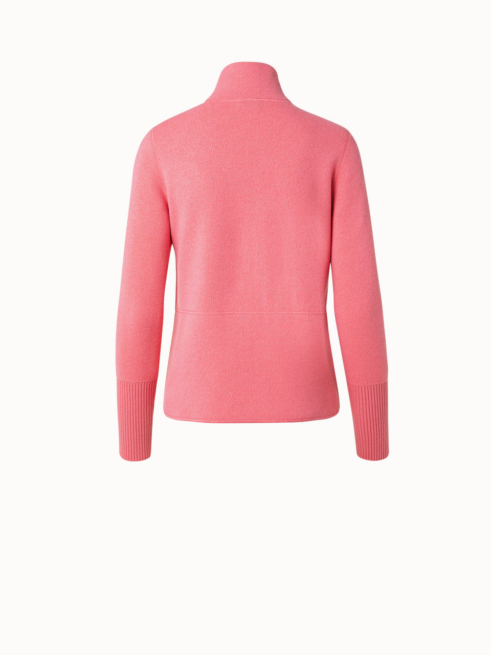 Mock Neck Knit Pullover in Cashmere and Silk