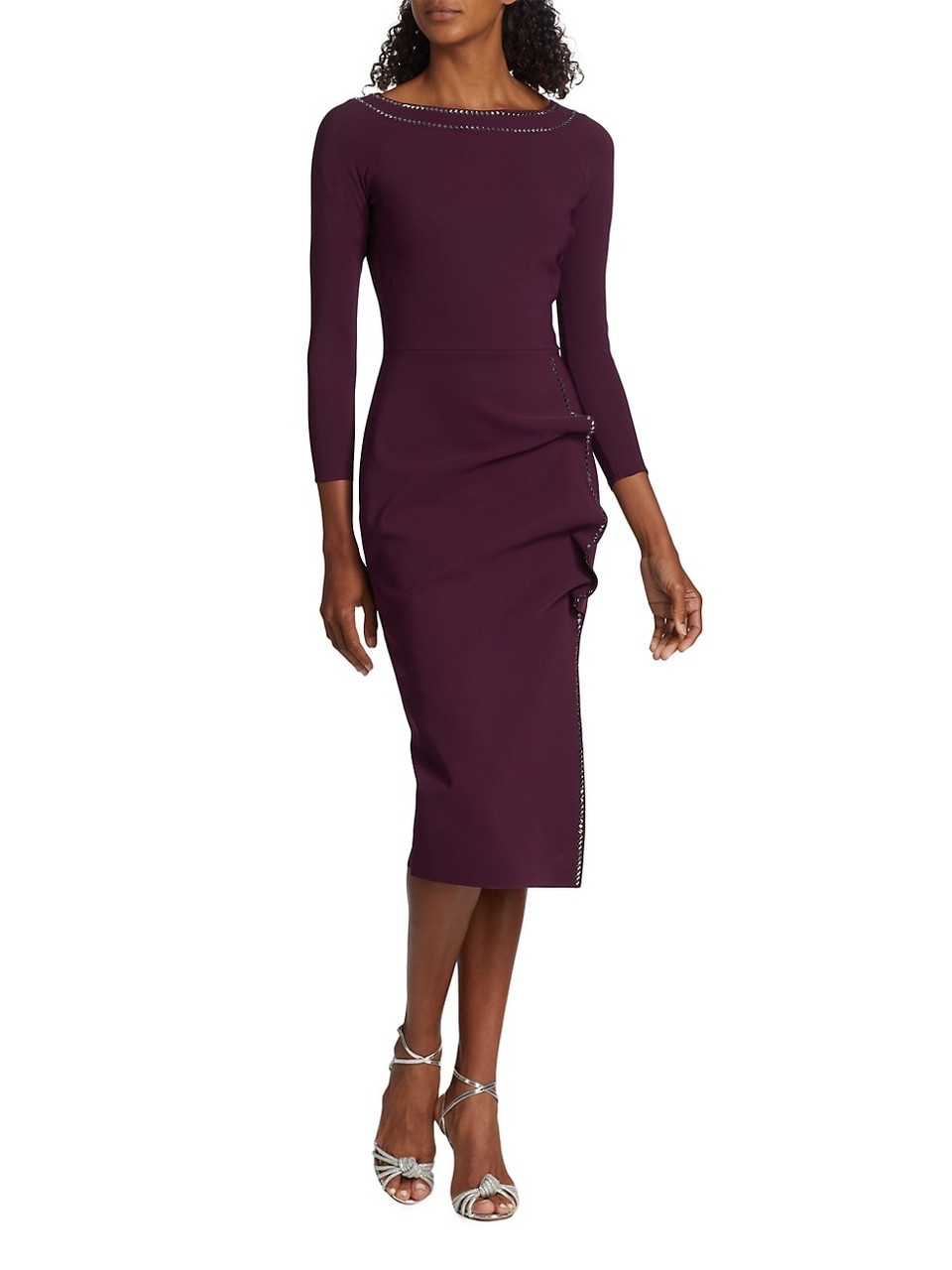 Chiara Boni La Petite Robe Milva Midi-Dress in Barolo, Size 42