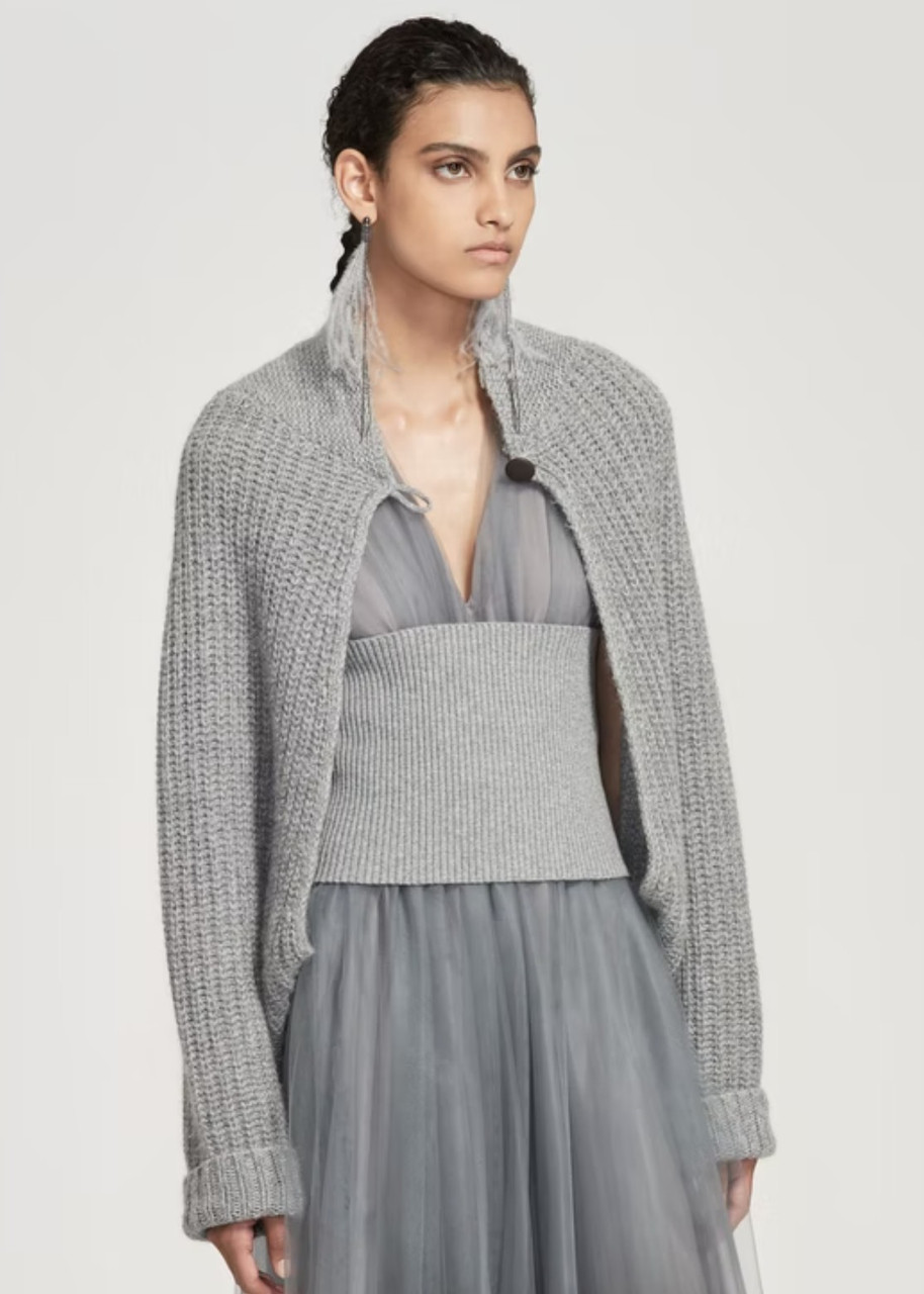 Fabiana Filippi Wool, Cashmere and Mohair Cardigan in Rock