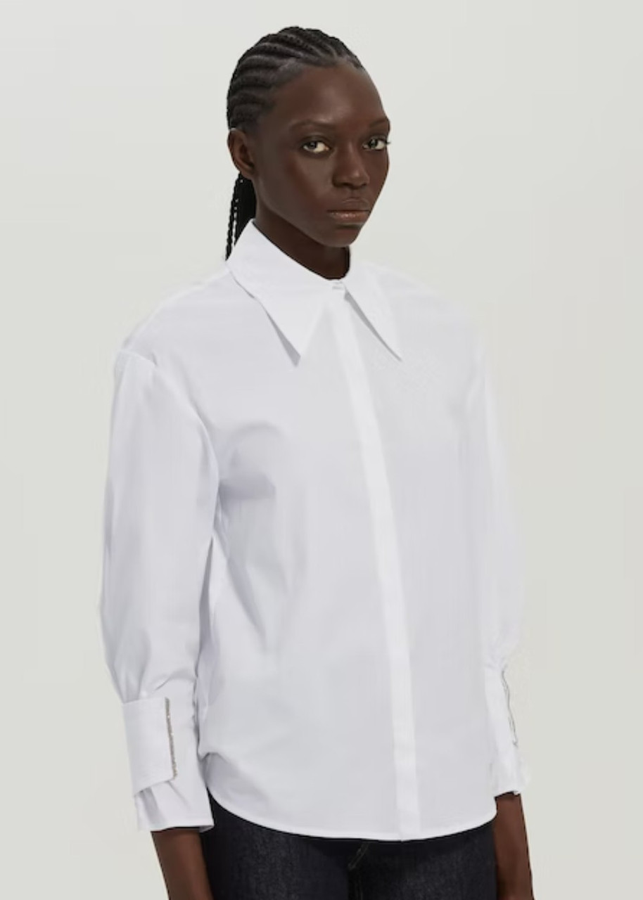 Fabiana Filippi Poplin Shirt in White, Size 44