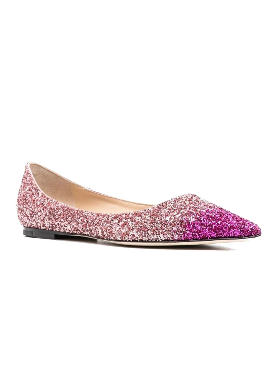 Jimmy Choo Love Flat ZGO in Fuchsia/Candy Pink, Size 37