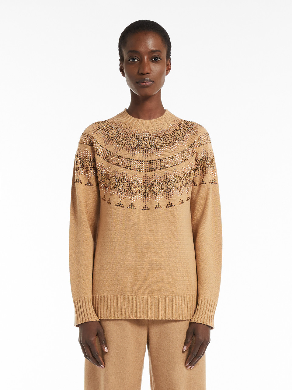 Max Mara Osmio Wool and Cashmere Jumper in Camel