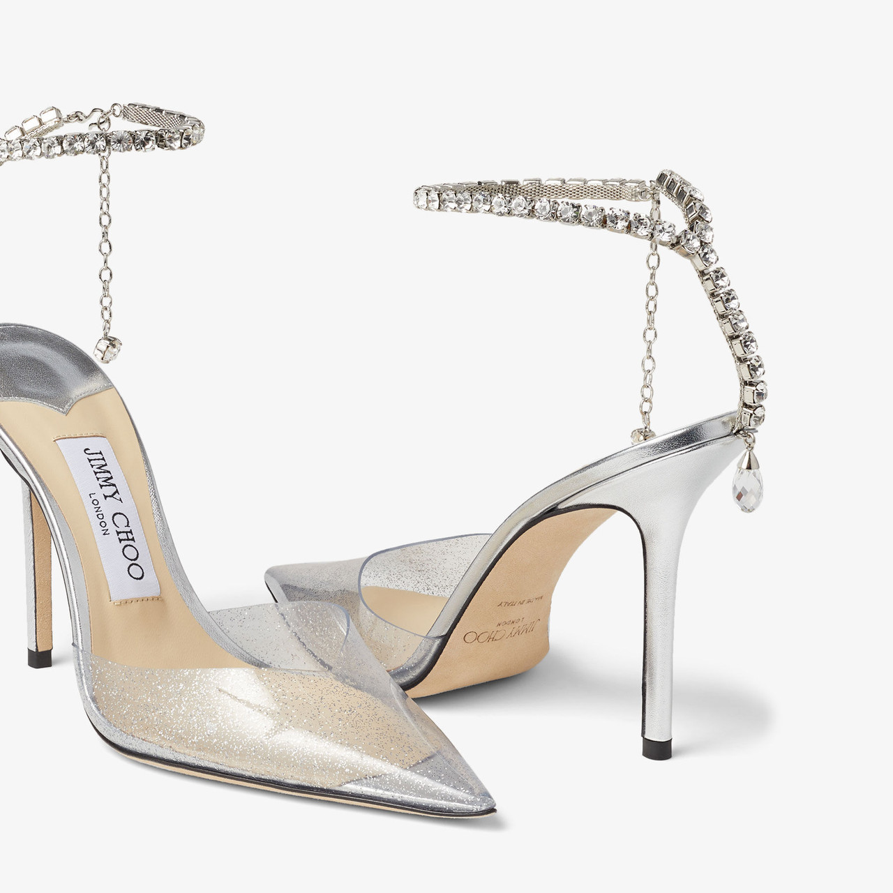Jimmy Choo rhinestone-embellished heeled pumps - Silver