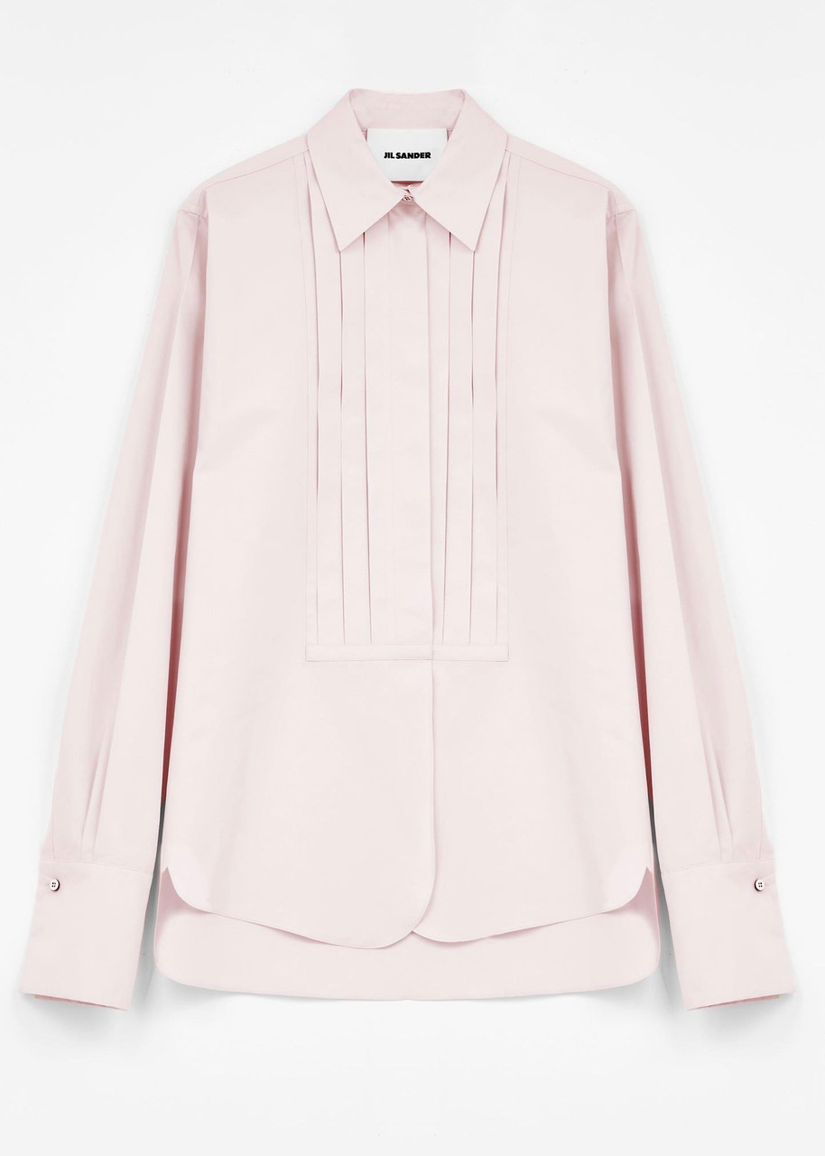 Jil Sander Pleated Cotton Shirt in Rose