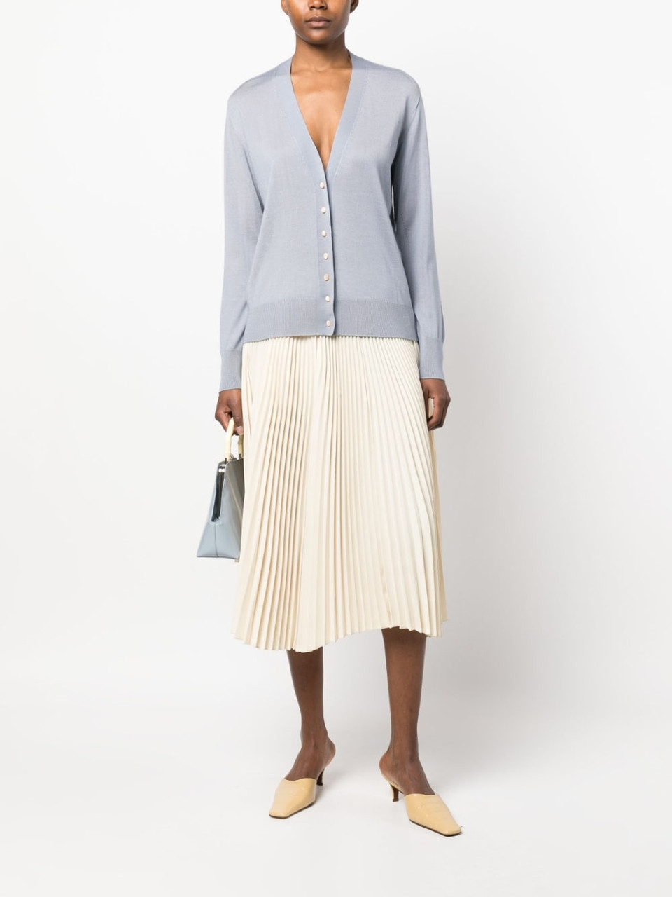 Jil Sander Boyfriend Fit Cardigan in Light Pastel Blue