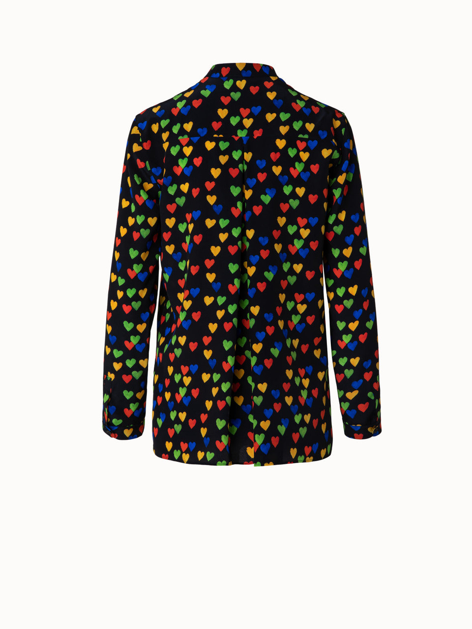 Akris Silk Crêpe Blouse with Hearts Print