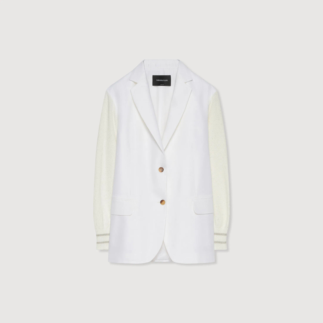 ブルゾン FABIANA FILIPPI SS25 JACKET (GCD265F335L288 0149) Fabiana Filippi Linen Jacket in White
