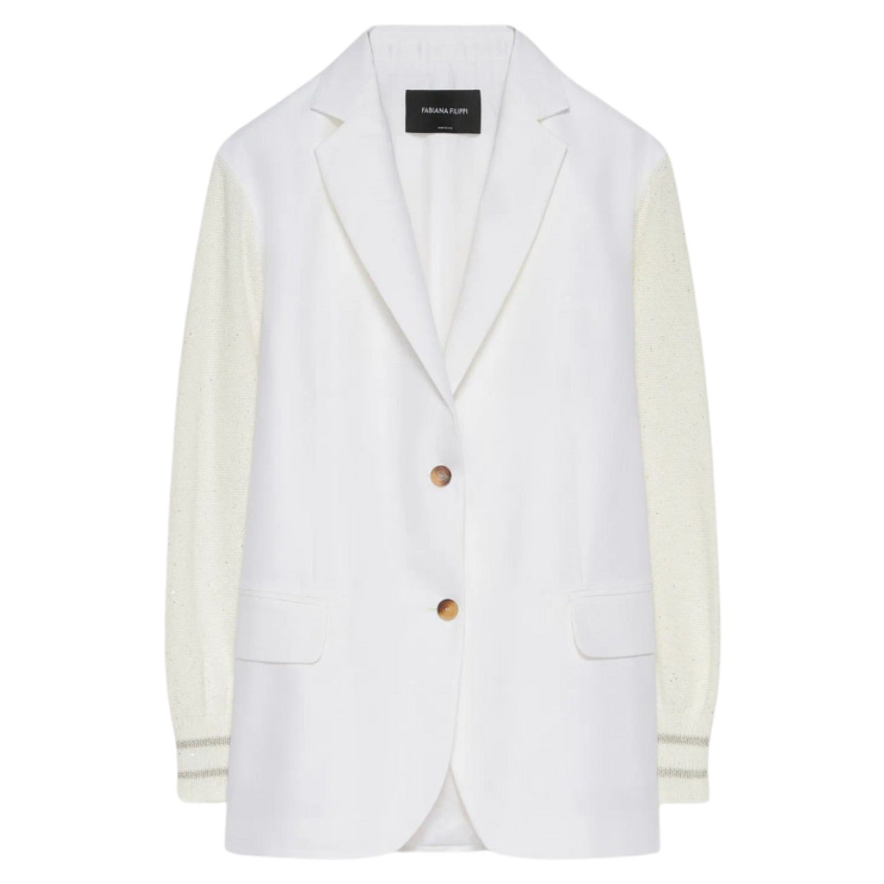 ジャケット FABIANA FILIPPI SS25 BLAZER (GCD265F232D787 825) Fabiana Filippi Linen Jacket in White
