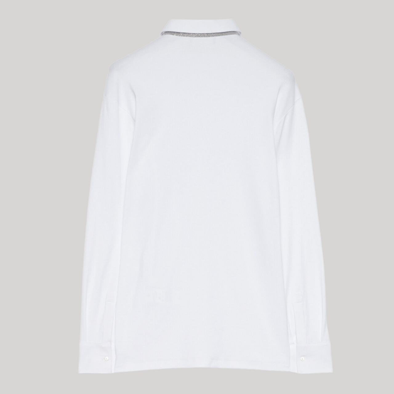 Fondos imán representación Fabiana Filippi Jersey Shirt Undercollar Embellishment in White