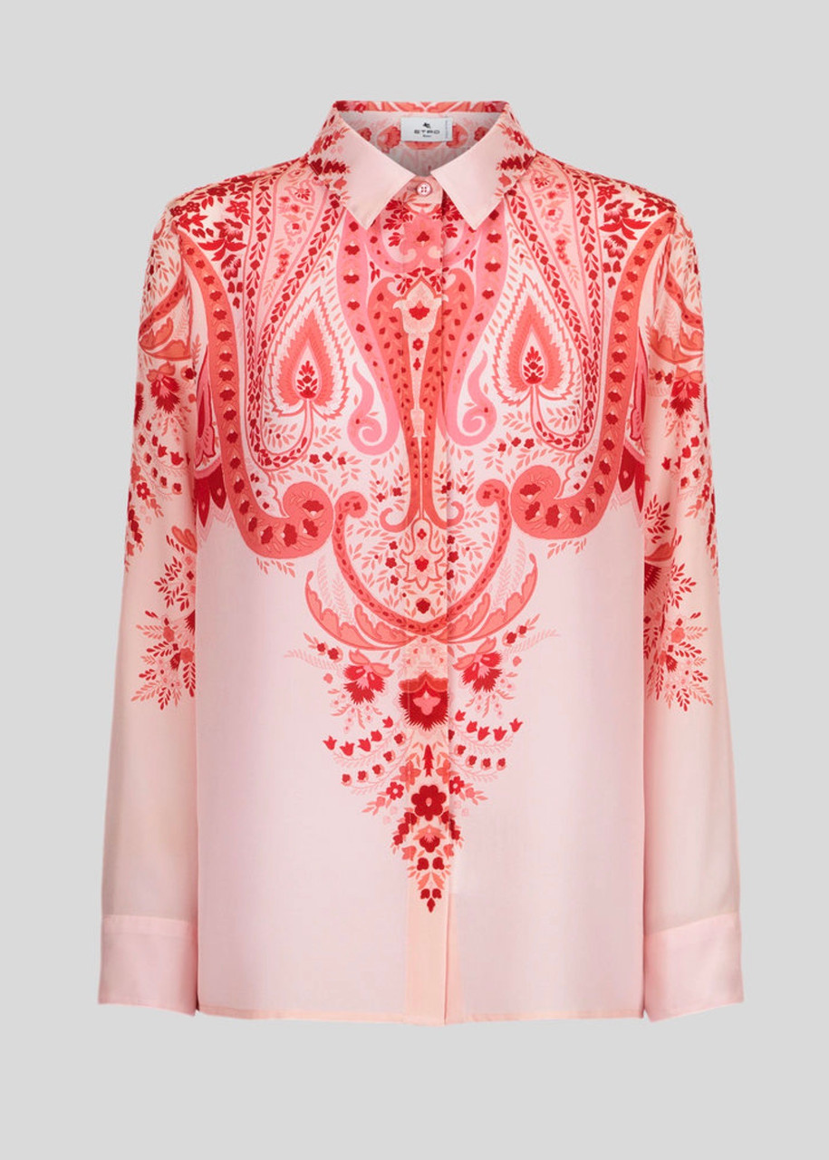 ETRO paisley-print asymmetric blouse - Pink