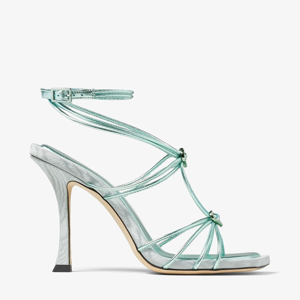 Jimmy Choo | Azia 95 patent nude sandals | Savannahs