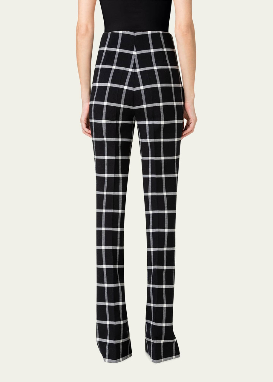 Plaid Reputation Black and White Gingham High-Waisted Pants