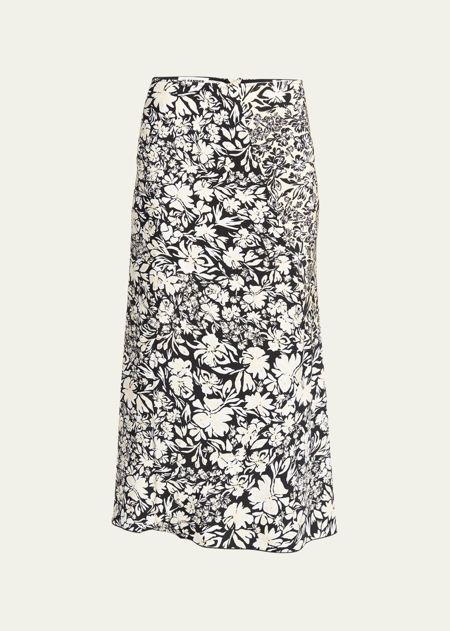 スカート Jil Sander '129' dress Jil Sander Floral Midi Skirt in Moonless Night