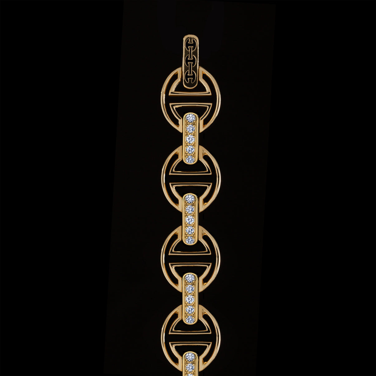 Hoorsenbuhs 18K Yellow Gold Small Link MMV Bracelet with