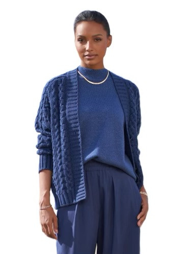 Iris Von Arnim Blizzard Cashmere Cardigan in Sapphire