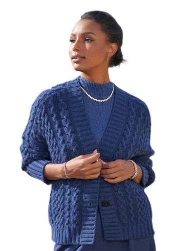 Iris Von Arnim Blizzard Cashmere Cardigan in Sapphire