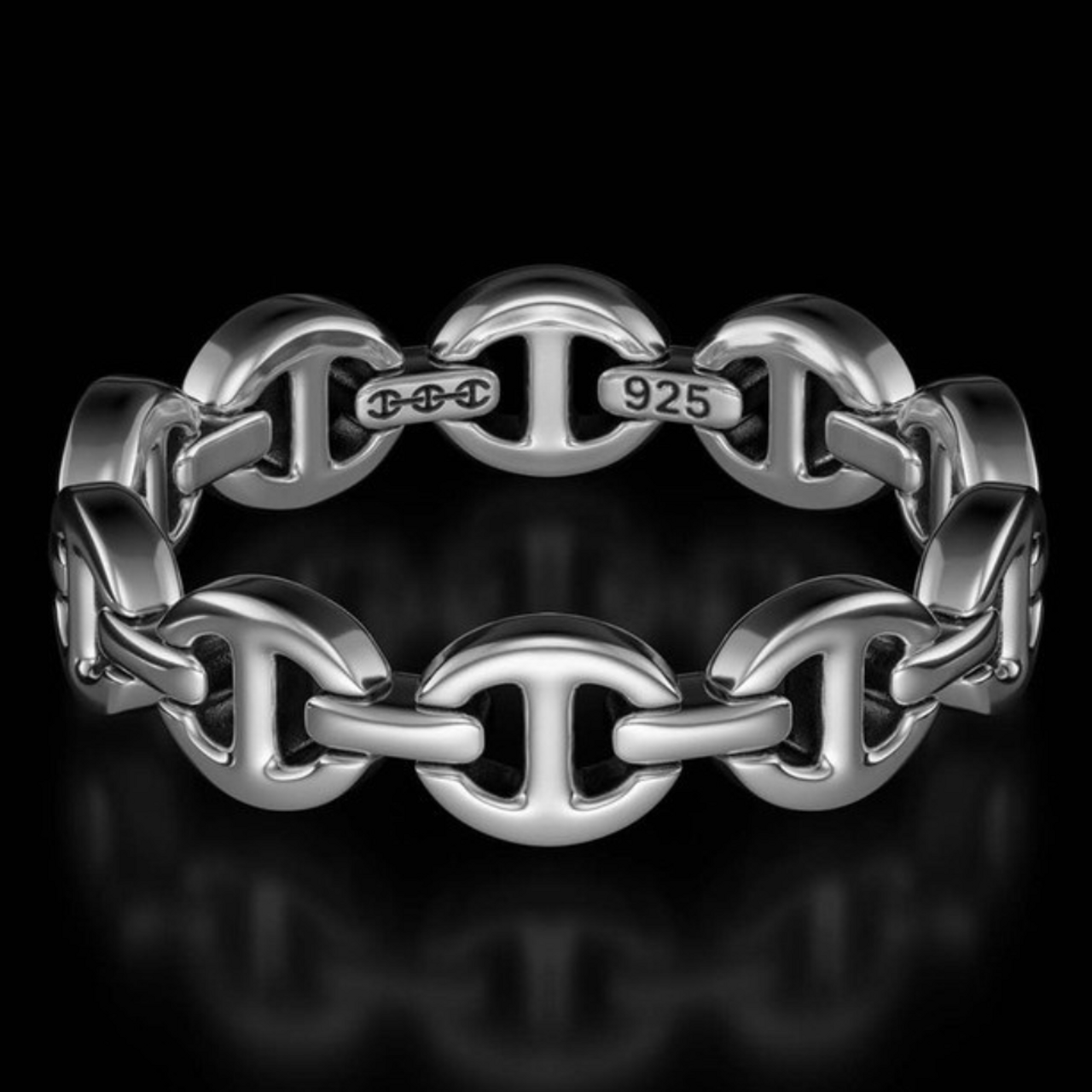 Hoorsenbuhs Sterling Silver Micro Dame Tri-Link III Ring