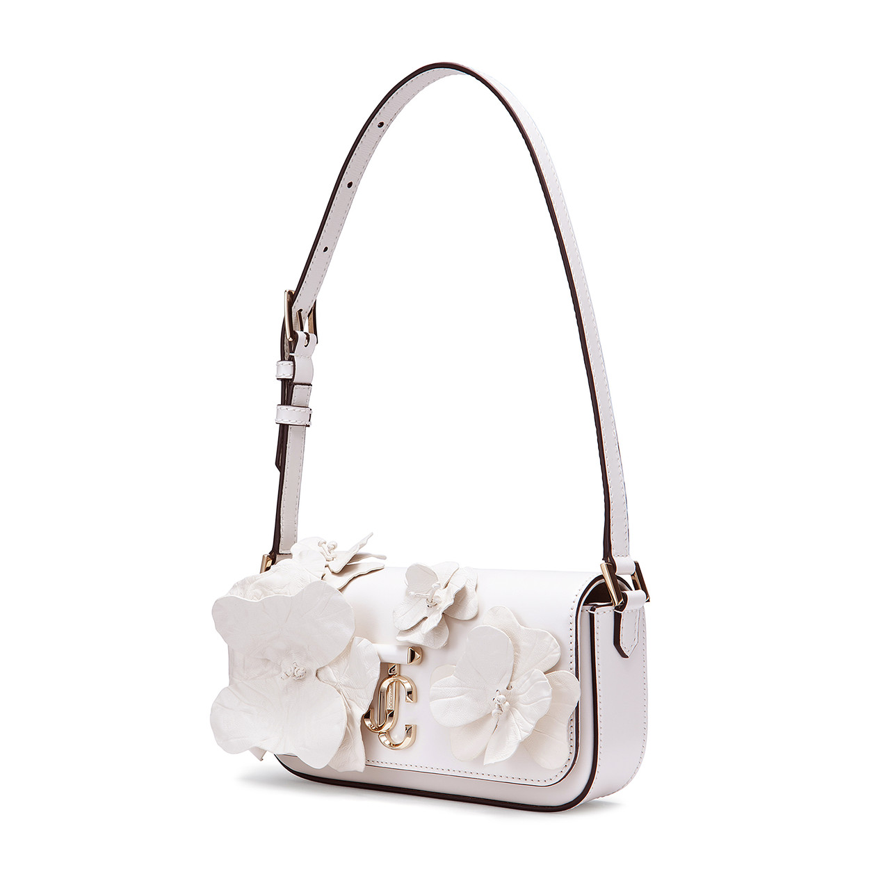 AVENUE SHOULDER  Latte Avenue Nappa Leather Shoulder Bag with JC