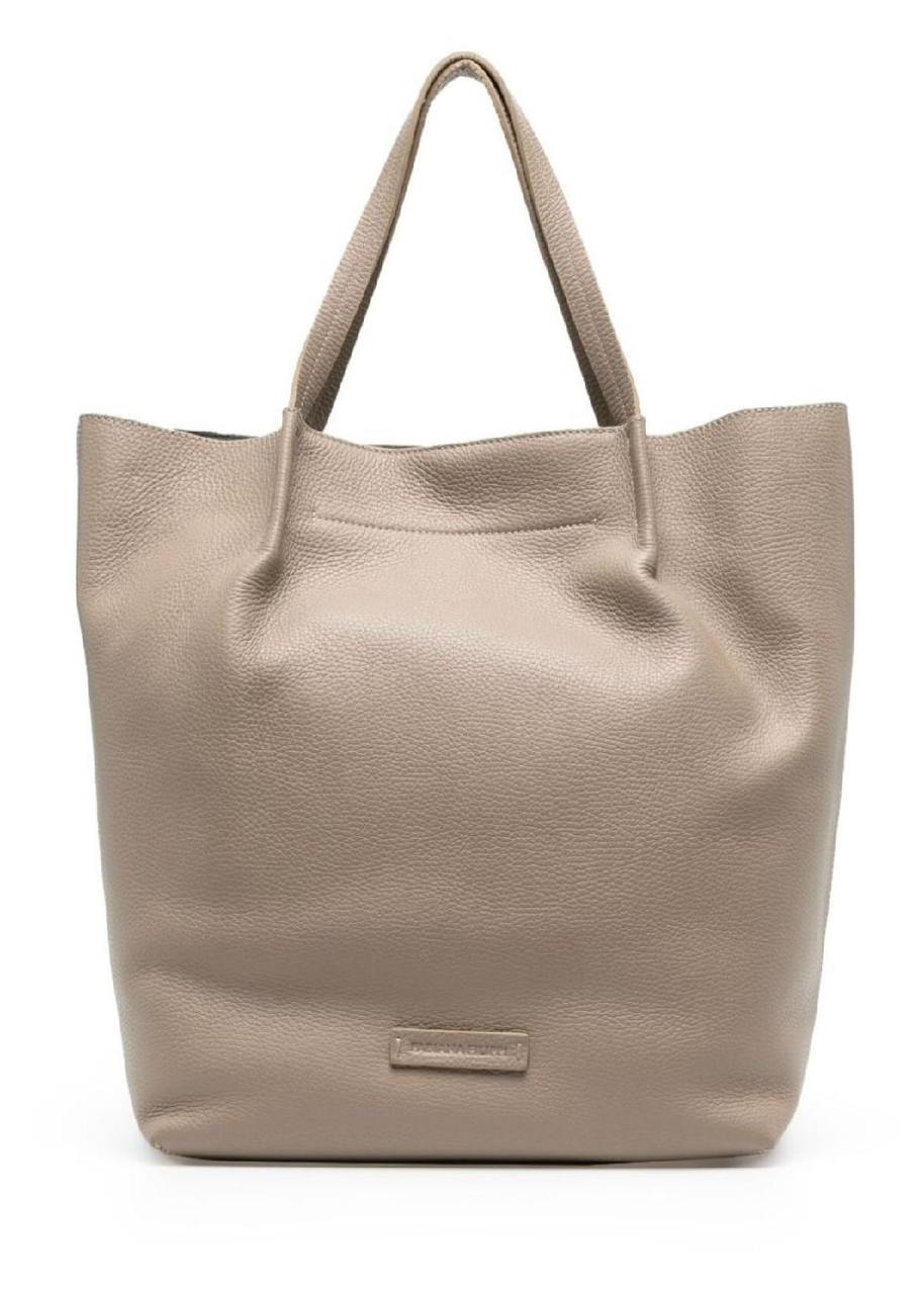 トートバッグ FABIANA FILIPPI Fabiana Filippi Bags.. Fabiana Filippi Logo Patch Leather Tote Bag Shopper in Tan