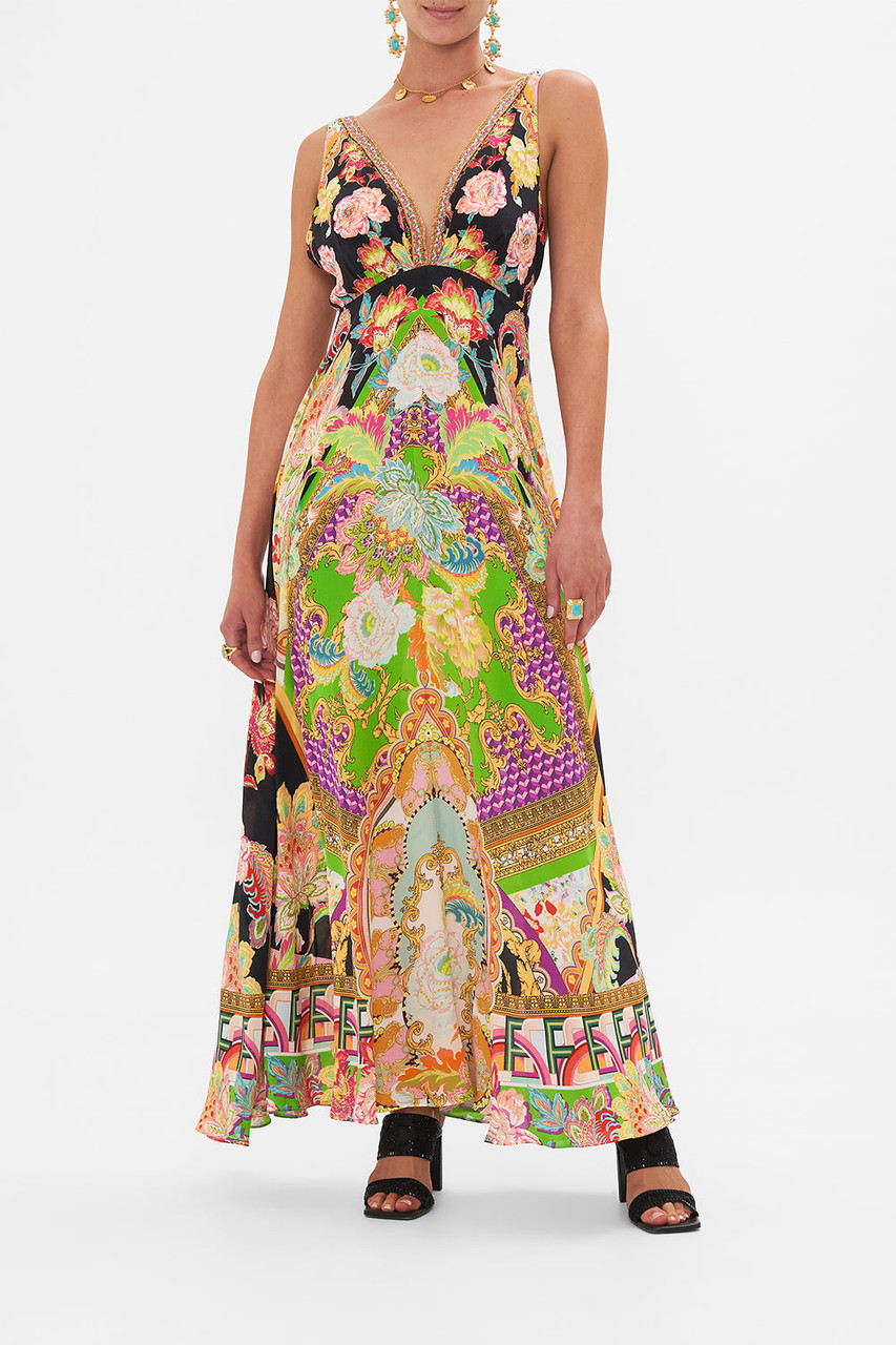 Such Sophistication Yellow Floral Print Pleated Maxi Dress