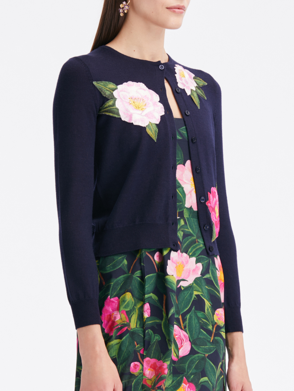 itary ブルマリン アンナモリナーリ ビジュー フラワー カーディガン 38 itary ブルマリン アンナモリナーリ ビジュー フラワー カーディガン