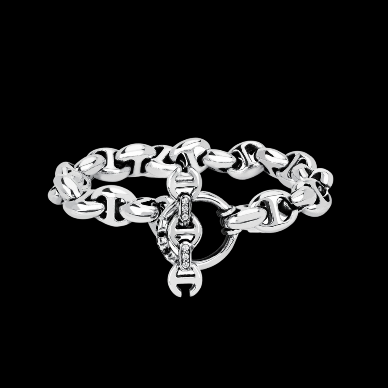 Hoorsenbuhs Sterling Silver Open Link Bracelet (10mm)