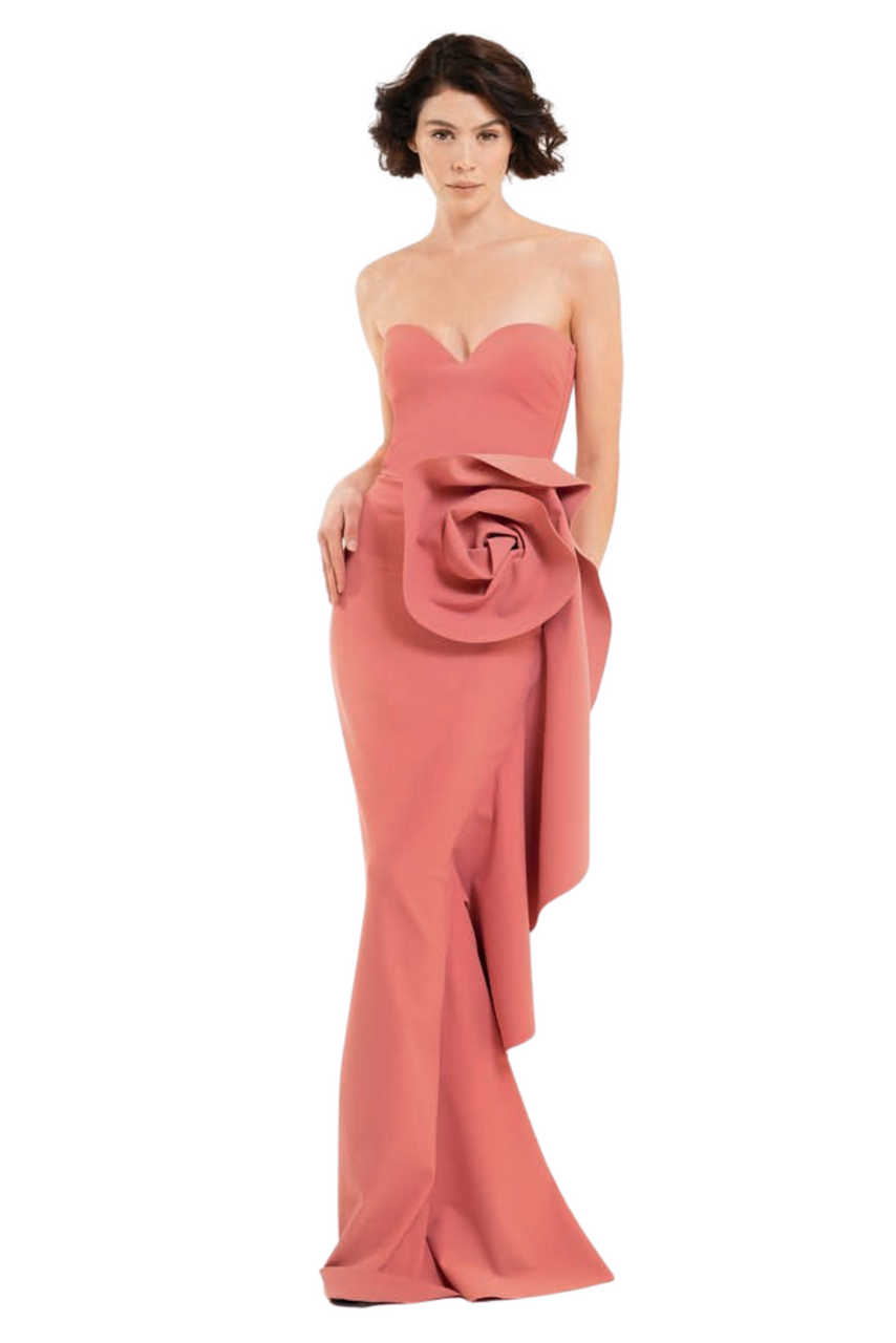 Chiara Boni La Petite Robe Ethane Long ZP Gown in Petal