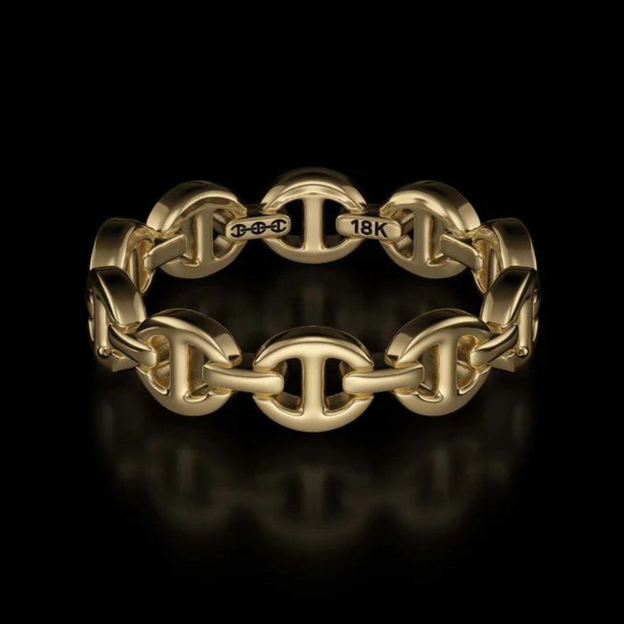 *VIRTUAL JEWELRY EVENT* Hoorsenbuhs 18K Gold Micro Dame Tri-Link III Ring